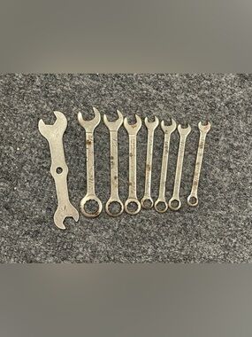 Vintage Mixed Wrench Set in Silver - Assorted Sizes
